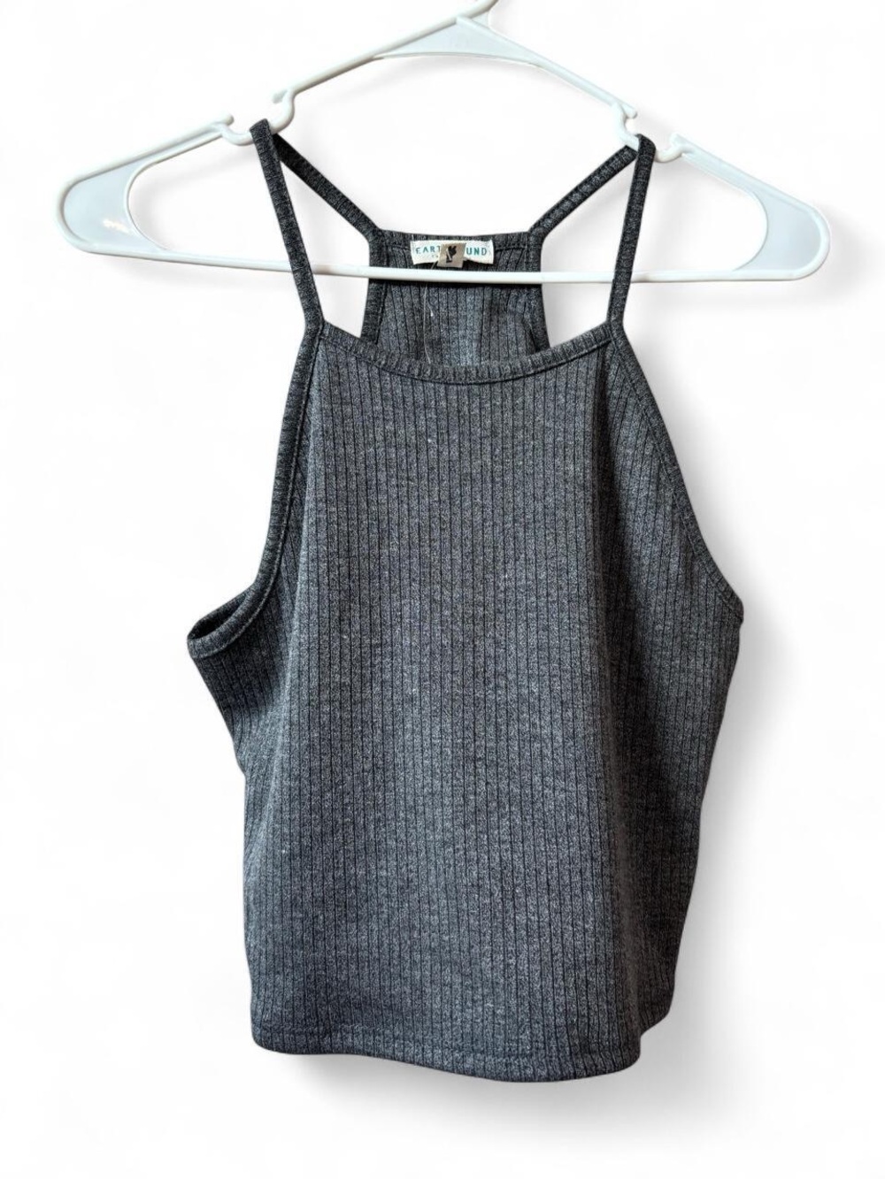 Earthbound Charcoal Ribbed High-Neck Cami